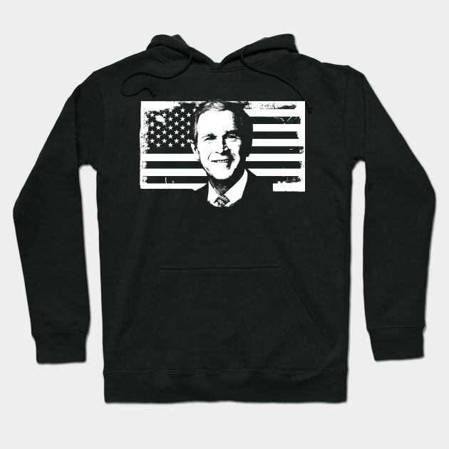 George W. Bush Portrait Hoodie by phatvo